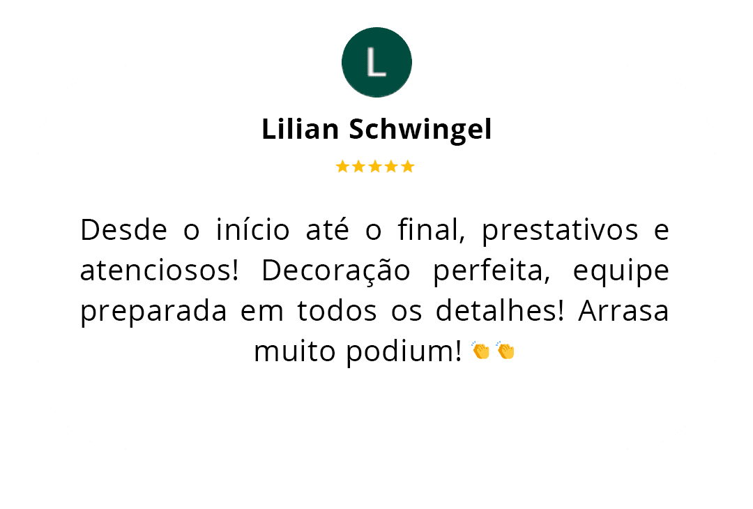 Avaliação sobre Pódium - Eventos & Formaturas em Florianópolis